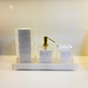 Ver imagem 2 de Kit Lavabo com 4 Peças Luxo Acrílico Pérola com Dourado