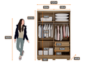 Ver imagem 5 de Guarda Roupa Solteiro com Pés 4 Portas 2 Gavetas - Milly-Cumaru/Fendi - Móveis Novo Horizonte