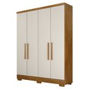 Ver imagem 1 de Guarda Roupa Solteiro com Pés 4 Portas 2 Gavetas - Milly-Cumaru/Fendi - Móveis Novo Horizonte