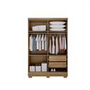 Ver imagem 4 de Guarda Roupa Solteiro com Pés 4 Portas 2 Gavetas - Milly-Cumaru/Fendi - Móveis Novo Horizonte