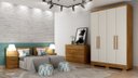 Ver imagem 3 de Guarda Roupa Solteiro com Pés 4 Portas 2 Gavetas - Milly-Cumaru/Fendi - Móveis Novo Horizonte