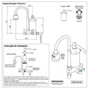 Ver mais imagens de Torneira com Filtro Cozinha Parede Gourmet 1/4 de Volta Copo de Filtro 360° Cromado Luxo