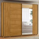 Ver imagem 2 de Guarda Roupa Casal Dali 2 Portas Deslizante com Espelho 278 Cm Cumaru Madetec