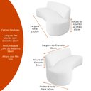 Ver imagem 3 de Sofá Curvo 3 Lugares 230cm Apolo Bouclé Cinza - Sallar Home