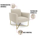 Ver imagem 2 de Poltrona Sala Base X Industrial Dourado Kit 2 Marisa Bouclê Bege D03 - D’Rossi