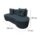Ver imagem 2 de Sofá 3 Lugares Orgânico Curvo Madrid 180cm Bouclé Cinza