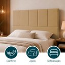 Ver imagem 3 de Cabeceira Classic Casal 140cm para Quarto Cama Decorativa Moderna Elegante Suede Nude