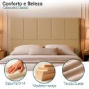 Ver imagem 2 de Cabeceira Classic Casal 140cm para Quarto Cama Decorativa Moderna Elegante Suede Nude