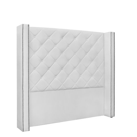 Cabeceira Vicenza Para Cama Box King 195 cm Corino - D’Rossi - Branco