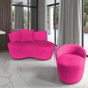 Ver imagem 1 de Kit Namoradeira + Poltrona Yara Orgânica Veludo Rosa Pink