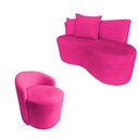 Ver imagem 2 de Kit Namoradeira + Poltrona Yara Orgânica Veludo Rosa Pink