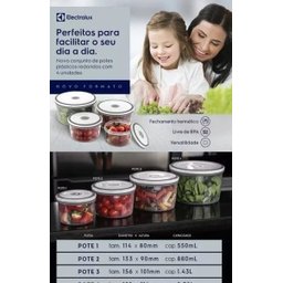 Conjunto De Potes Herméticos Redondos Electrolux - 04 Und. - 5