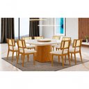 Ver imagem 1 de Sala de Jantar Dubai 8 Lugares Tampo em Vidro Canela e Off White 135cm Imperial Móveis