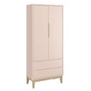 Ver imagem 6 de Jogo de Quarto para Bebê Completo 2 Portas Classic New Rosa Fosco com Natural - Reller