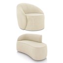 Ver imagem 1 de Sofá 2 Lugares Orgânico 140cm Morgan e Poltrona Lua Suede Bege D03 - D'Rossi