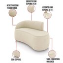 Ver imagem 3 de Sofá 2 Lugares Orgânico 140cm Morgan e Poltrona Lua Suede Bege D03 - D'Rossi