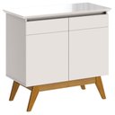 Ver imagem 5 de Painel Suspenso Loft 1.8 com Aparador Buffet Classic 2 Portas Nature Off White - Imcal