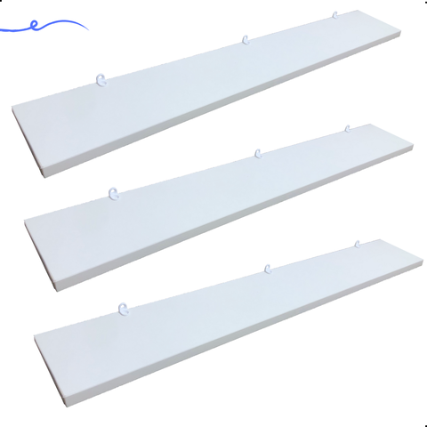 Kit 3 Prateleira Branca 70X10 + Suporte Flutuante Mdf  Organizadora Decoração Cozinha Banheiro Sala