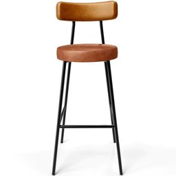 Kit 02 Banquetas Alta Cozinha Sala Jantar Milão L02 Couríssimo Whisky Couríssimo Camel - Lyam Decor - 6