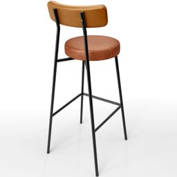 Kit 02 Banquetas Alta Cozinha Sala Jantar Milão L02 Couríssimo Whisky Couríssimo Camel - Lyam Decor - 7