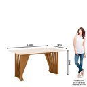 Ver imagem 4 de Conjunto Mesa de Jantar Adriana com Vidro e 6 Cadeiras Anne Henn - Nature/off White/corano Caramelo/
