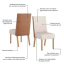 Ver imagem 3 de Conjunto Mesa de Jantar Adriana com Vidro e 6 Cadeiras Anne Henn - Nature/off White/corano Caramelo/