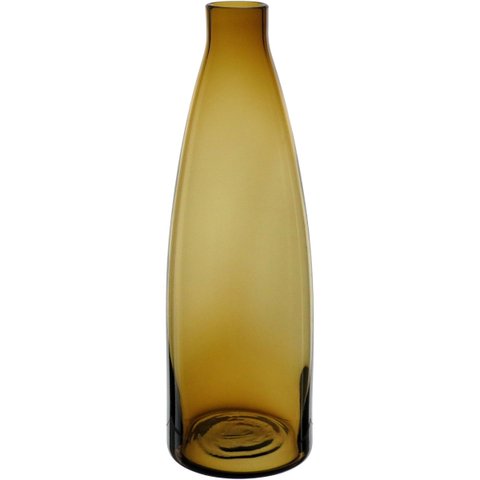 Vaso Decorativo Enfeite Casa Garrafa Home&co Vidro 27x9x9cm Âmbar