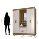 Ver imagem 4 de Guarda Roupa Casal Capela Lite Nature Off White - Móveis Leão