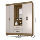 Ver imagem 5 de Guarda Roupa Casal Capela Lite Nature Off White - Móveis Leão