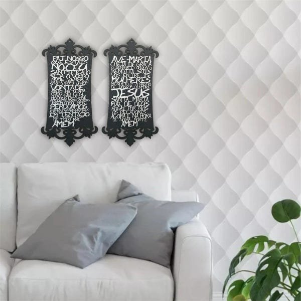 Quadro decorativo Oração - Cinza - Pai Nosso - 2