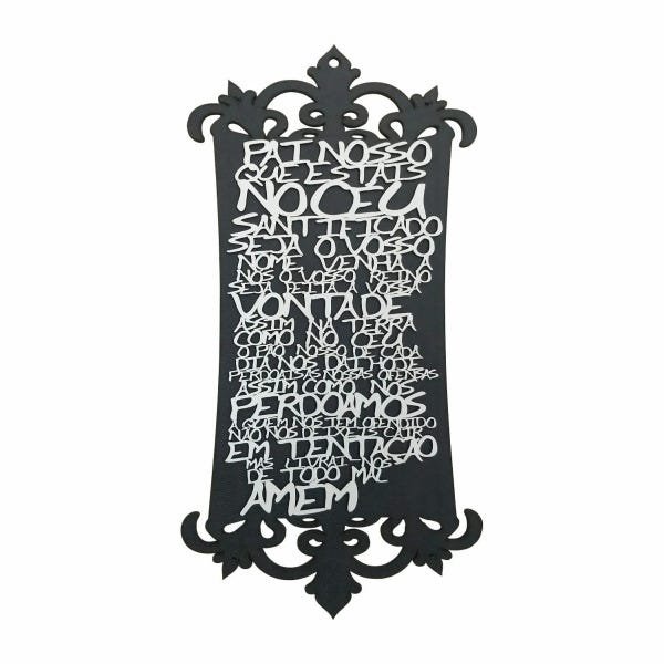 Quadro decorativo Oração - Cinza - Pai Nosso - 1