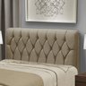 Cabeceira Estofada Instambul Capitonê 1,40 M para Cama Box de Casal Suede Mascavo 119 para Quarto - - 2