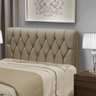 Cabeceira Estofada Instambul Capitonê 1,40 M para Cama Box de Casal Suede Mascavo 119 para Quarto - - 1