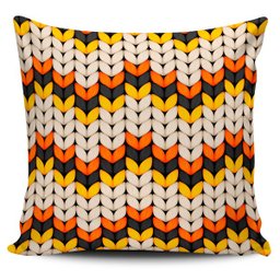 Almofada Abstrata Stilo Bordado Branca e Laranja 45x45cm - 1