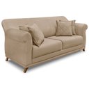 Ver imagem 1 de Sofá Living 2 Lugares 1,60m Vênus Suede Pés Castanho - Pallazio - Bege