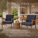 Ver imagem 5 de Kit 2 Poltronas Haley Decorativa Linho Sala Estar Área Gourmet Varanda Madeira Maciça:cru