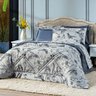Kit Edredom Beija-flor Azul/Cinza com Fronhas QUEEN 03 Peças - Dupla Face Estampado Percal 300 Fios  - 1