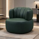 Ver imagem 3 de Poltrona Giratória Orgânica para Sala Living Oceane L06 Couro Verde Escuro - Lyam Decor