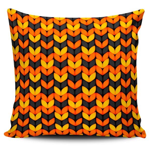 Almofada Abstrata Stilo Bordado Laranja e Preto 45x45cm - 1
