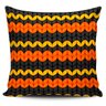 Capa Almofada Abstrata Stilo Bordado Laranja e Preto 45x45cm - 1