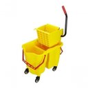Ver imagem 1 de Carrinho Balde Espremedor Mop para 2 Águas com Rodas Amarelo Premium Colchões