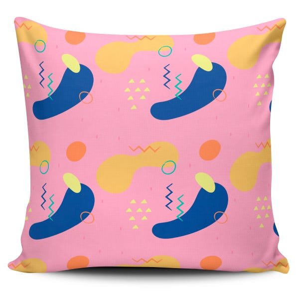 Kit 3 Almofada decorativa Abstrata Amarela, Rosa e Azul 45x45cm - 3