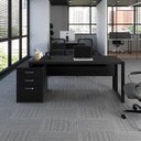Ver imagem 1 de Mesa Diretor Escritório 1,50m a 1,72m 3 Gavetas Pé Metal F5