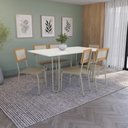 Ver imagem 2 de Conjunto Mesa de Jantar Kappesberg com 6 Cadeiras Brisa Niquel
