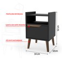 Ver imagem 2 de Mesa de Cabeceira 1 Gaveta Gabriela Preto com Freijo