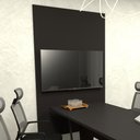 Ver imagem 3 de Painel de Tv P/ Sala de Reunião 195cm X 120cm Pp F5 Office Cor:preto