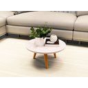 Ver imagem 1 de Mesa de Centro e Lateral Apoio para Sala Tripe Redonda Retro