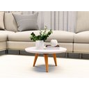Ver imagem 3 de Mesa de Centro e Lateral Apoio para Sala Tripe Redonda Retro