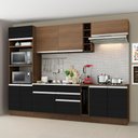 Ver imagem 1 de Armário de Cozinha Completa 290cm Rustic/Preto/Rustic Vicenza Madesa 07