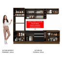Ver imagem 6 de Armário de Cozinha Completa 290cm Rustic/Preto/Rustic Vicenza Madesa 07